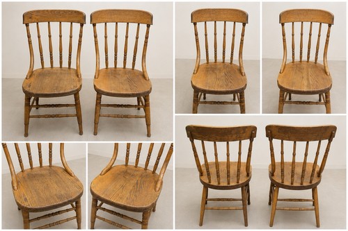 Pair solid oak farmhouse - of,