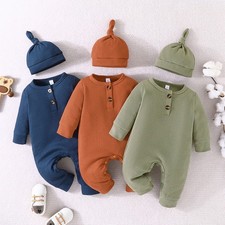 Infant Baby Boy Ribbed Romper