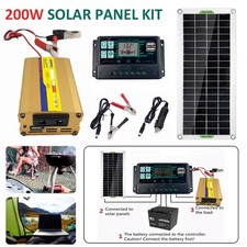 200W Solar Panel 12V to 220V Battery Charger for RV Travel Trailer Camper Van