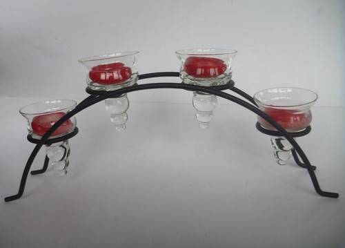 Black arch candle holder - holder,