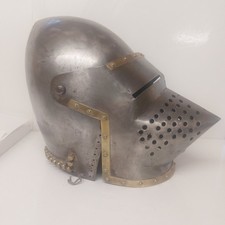 Wearable Replica Medieval Style Pig-Faced Bascinet Helmet Reenactment LARP