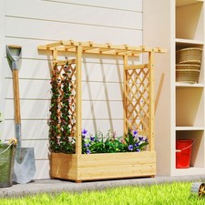 Wooden Planter with Trellis
