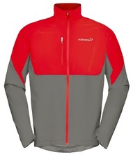 NORRONA BITIHORN AERO 100 JACKET WIND RESISTANT PACKABLE MENS MEDIUM TASTY RED
