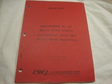 Westerbeke 80 120 engine BR30 BR45 marine diesel generators Parts List Manual 