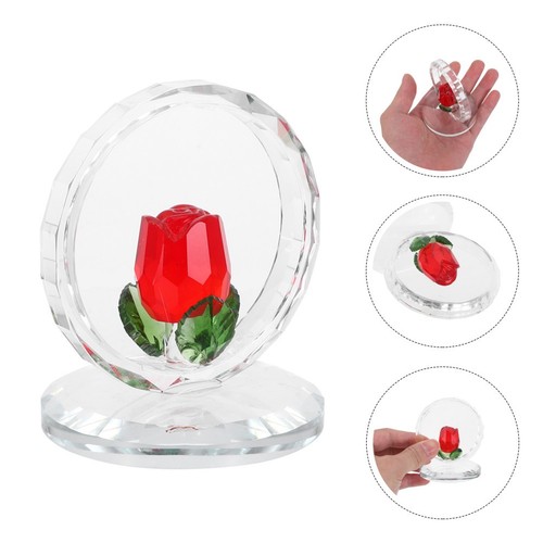 Crystal rose figurine ornament - rose,