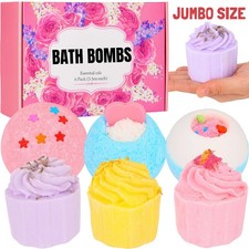 Jumbo Bath Bombs Gift Set Hand Made Essential Oil Spa Kit Fizzy Bubble Vegan
