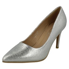 Ladies Spot On Wide Fit High Heels Shoes *F9R0110*