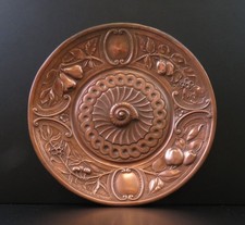 Arts and Crafts -Small Copper Dish With Highly Appealing Repoussé Decoration 