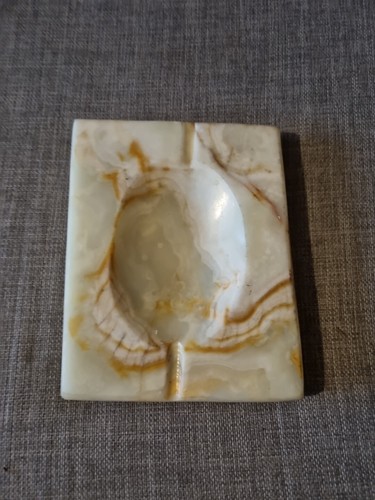 Vintage green onyx - , ashtray