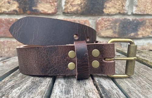 Dark brown buffalo - worn, look