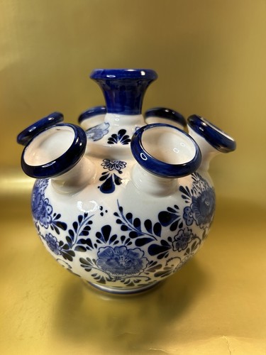 Delft blue tulip ceramic vase - tulip,