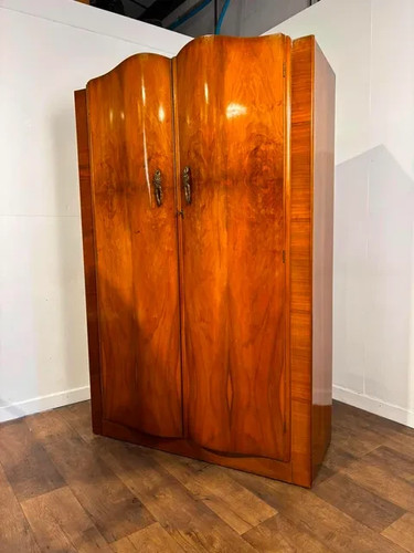 Vintage walnut veneered double - veneered,