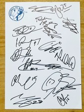 Hand Signed A4 Team Sheet -