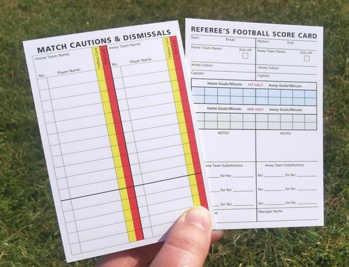 Referee score cards - x, 50