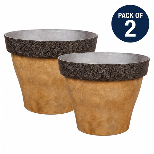 Large brown garden planter - brown,