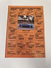 Original 1985 MK1 Toyota MR2 Blue Magazine Advert Poster Garage Retro Rare a