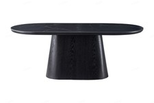 Bianca 200 cm Oval Dining Table - Black & Black Sintered Stone