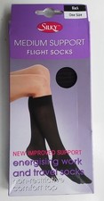 Black silky medium support flight socks 3 pairs