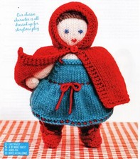 ~ Pull-Out Knitting Pattern for Cute Red Riding Hood Dolly & Wardrobe ~
