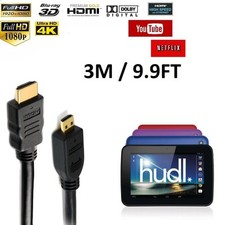 Premium 3m Long Micro HDMI to HDMI Cable Lead for Tesco Hudl & Hudl 2 HDTV 4K 3D