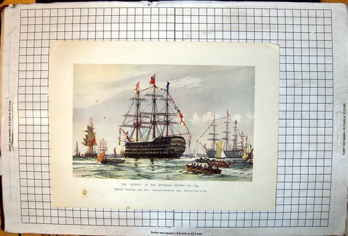 Old print queen battleship - old,
