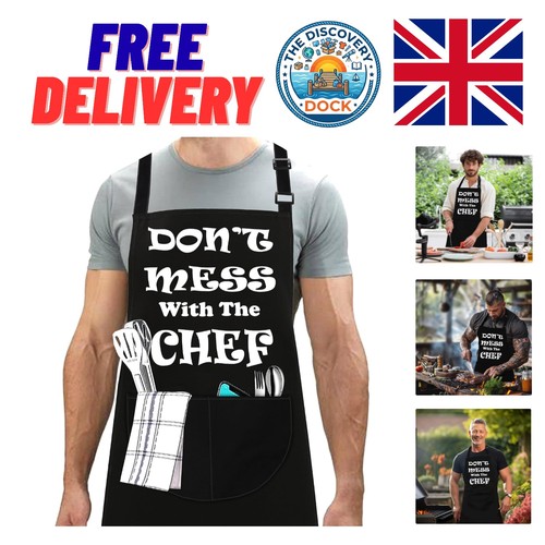 Versatile black chef apron - chef,