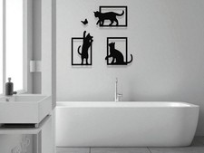 Black Cat Wall Art 3 Piece