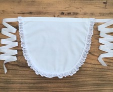 Childrens White Broderie Anglaise Waist Pinny Apron - Victorian Edwardian School