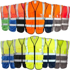 Supertouch Hi Vis Viz Vest Executive Two Tone Safety Work Visibility Waistcoat