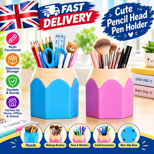 Cute pencil head pen holder - pencil,