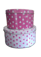 2xNew Round Airtight Cake Storage Tins Baking Gift Food Sweet Kitchen Containers