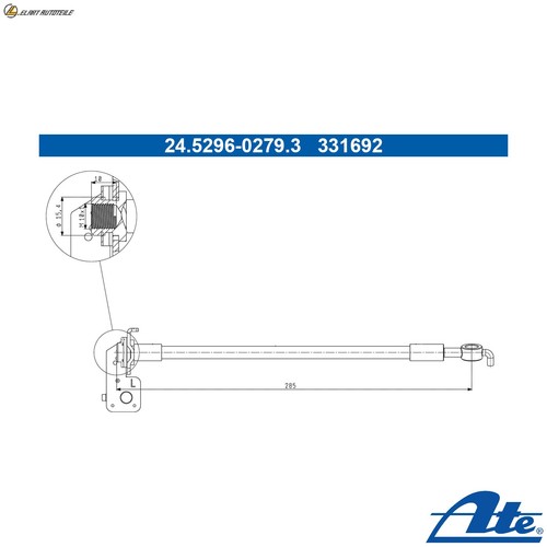 Brake hose 5296 0279 for - brake,