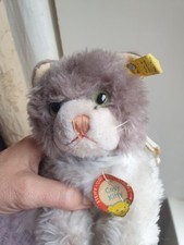 Vintage Steiff Cosy Kitty Ear Button Yellow Tag Chest Tag 20cm 1959