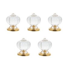  5 Pcs Crystal Drawer Handles Cupboard Door Knobs Clear Cabinet Pulls