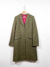 Musto Coat Overcoat Womens Size 14 Green Lovat Tweed Wool Angora Mid Length