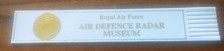 RAF Air Defence Radar Museum ? White Vintage Leather Bookmark EX FRONT! B2