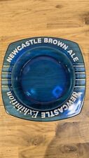 Newcastle Exhibition Newcastle Brown Ale Blue Glass Square Vintage Ashtray