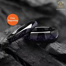 The Starlight - His and Hers  Sandstone Wedding/Engagement Tungsten Couple Rings