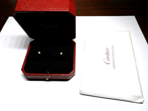 Cartier diamond stud - cartier, earrings