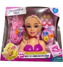 Beautiful Girl Styling Head Doll Hairdressing Set with Brush & Accessories