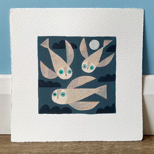 Three owls original - -,