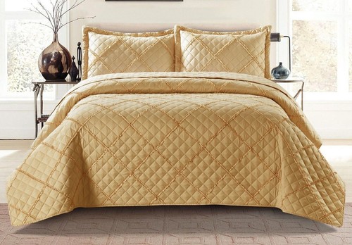 Embossed quilted bedspread bed - quilted,