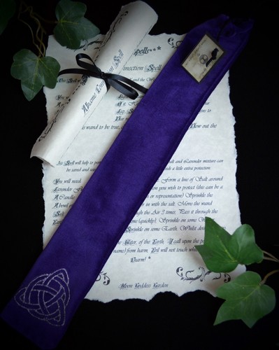 Handmade purple velvet wand - velvet,