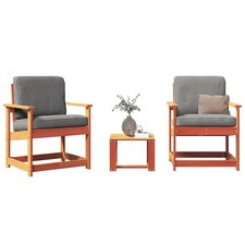 Garden lounge set  Brown Solid