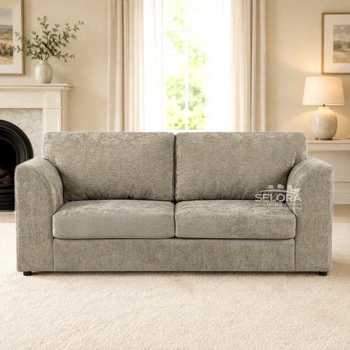 Beige fabric sofa set 3 - beige,