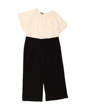 LAURA ASHLEY Womens Jumpsuit UK 20 2XL Black Colourblock Polyester DP60