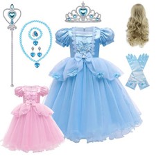 Cinderella Princess Fancy Dress Party Costume Girls Birthday Outfit Cosplay KidS