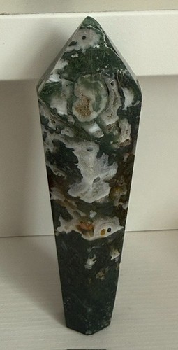 Moss agate wand - moss,