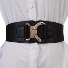 Women's Double Buckle PU Wide