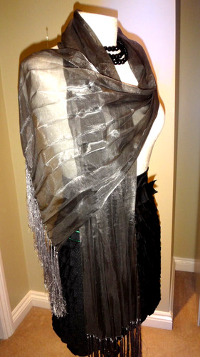 Organza grey metallic shimmery - organza,
